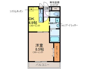 ｱﾝﾌﾟﾙ-ﾙｸﾗ-ｼﾞｭｺﾘ-ﾇｼｬﾝⅠの物件間取画像